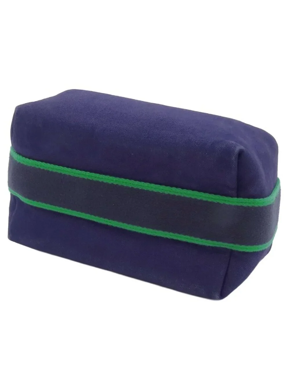 Hermes Brid-a-brac PM Marine Blue Green Silver Cotton Canvas Bath Pouch Handbag